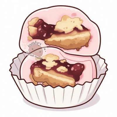 Raspberry Shortbread Crumble Stuffed Mochi