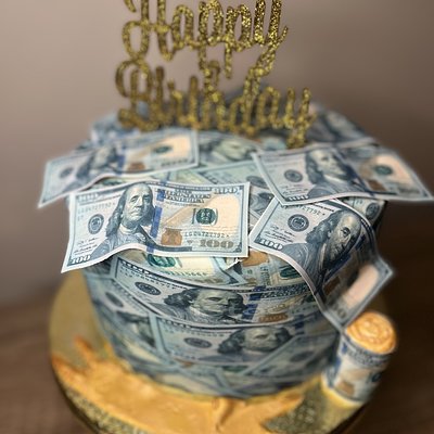 8” Double Layer Money Cake 