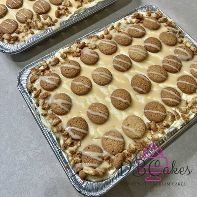 Traybake Banana Pudding Cake Approx. (Two Layer Short Cake Approx. Servings 25+
