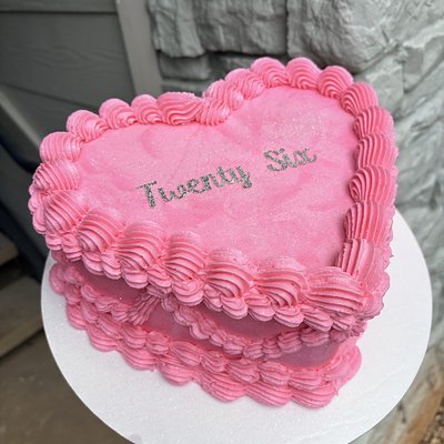 2 Layer 8 Inch Heart Cake 