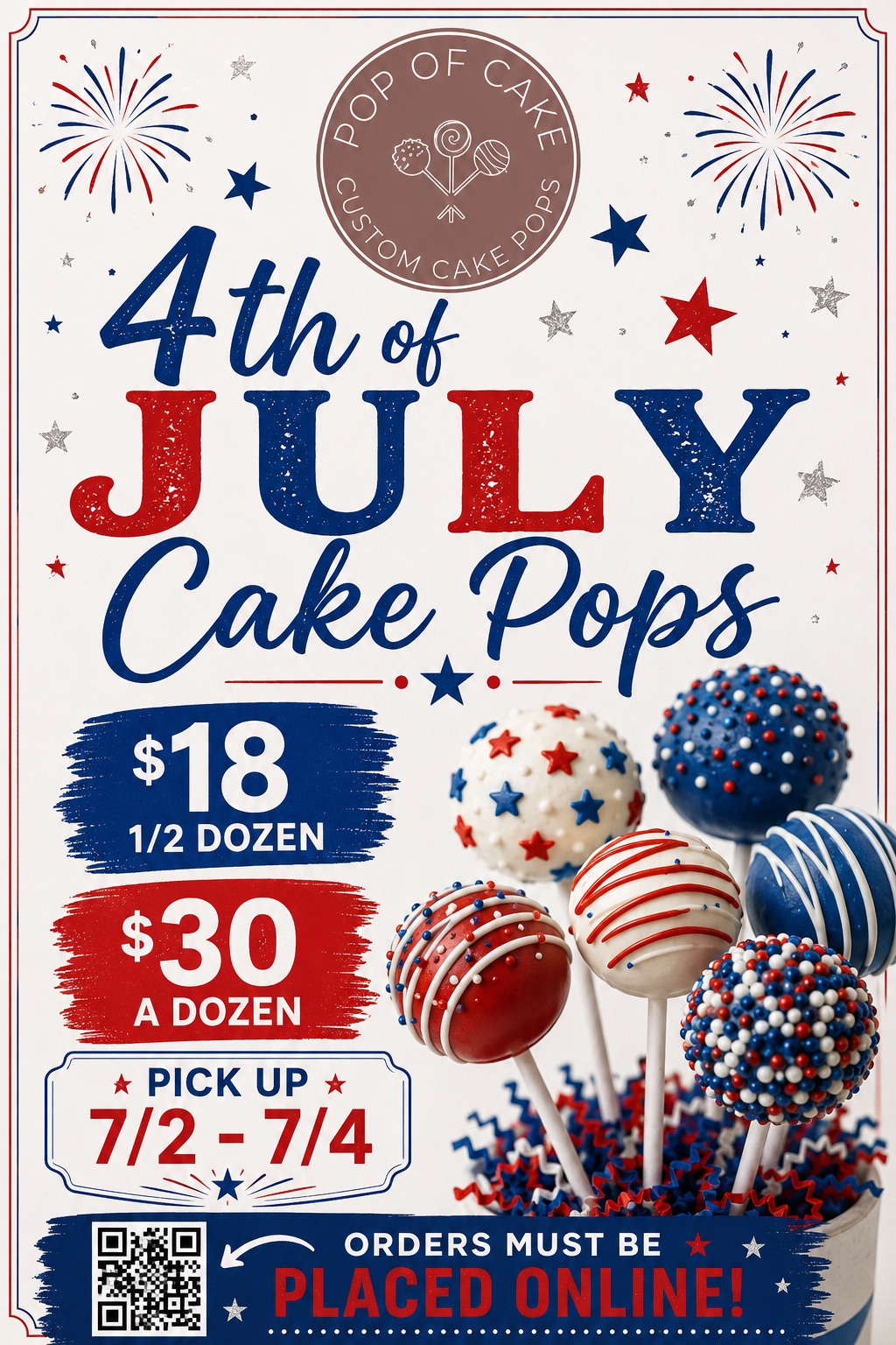 🇺🇸 4th of July Cake Pops🇺🇸