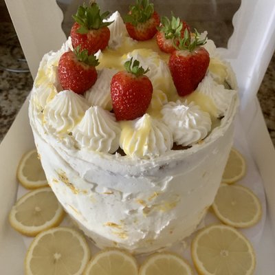 Lemon Cake - 3 Layer - 6 Inch - Lemon Icing & Lemon Curd Drizzle