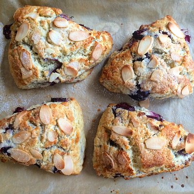 Cherry Almond Sourdough Scones