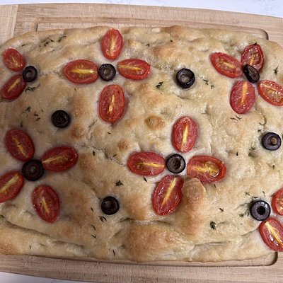 Focaccia (Tomato, Olive, & Thyme)