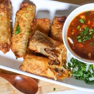 Pork Birria Egg Rolls