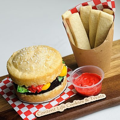 Burger Cake And Fry Cookies 