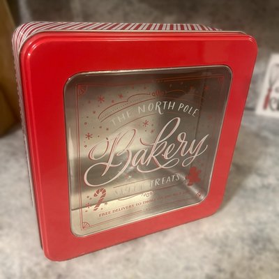 Cookie Tin with each 1 Dozen Cookie order-Red
