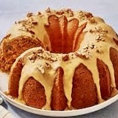 Sweet Potato Pound Cake (Pecan Praline Glaze)