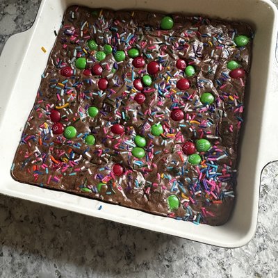 Double Chocolate Chunk Funfetti Brownies