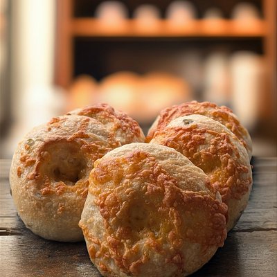 Roasted Chile Cheese Bagels