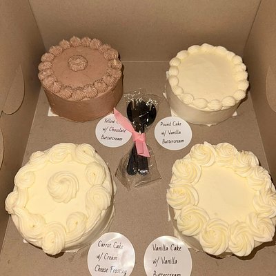 Cake Tasting Box (4 Inch, 2 Layers)