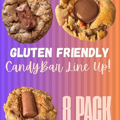 Gluten Friendly April Cookies: 8 Pack Candy Bar Line Up!