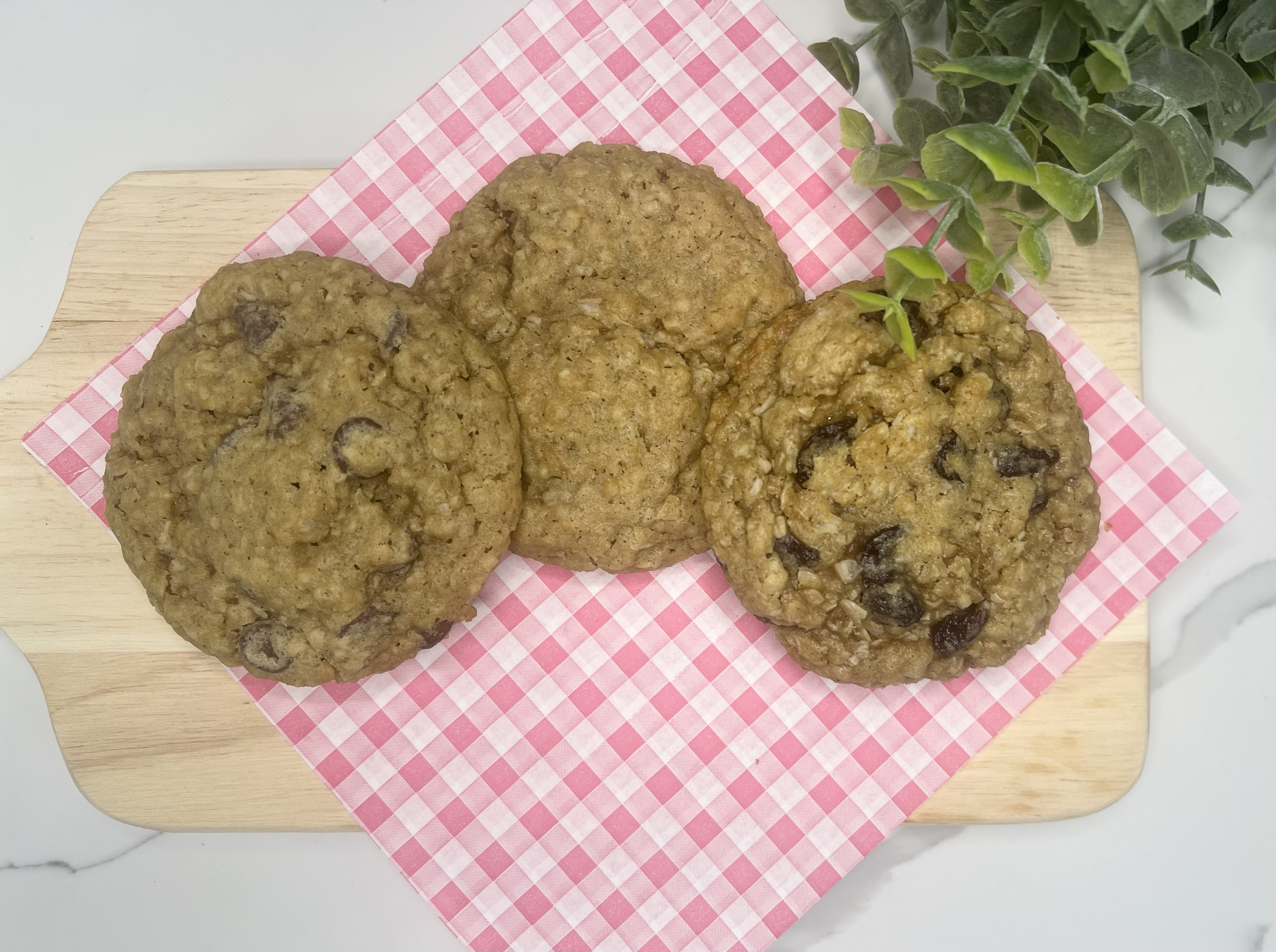 Oatmeal Trio (Plain, Chocolate Chip And Raisin)