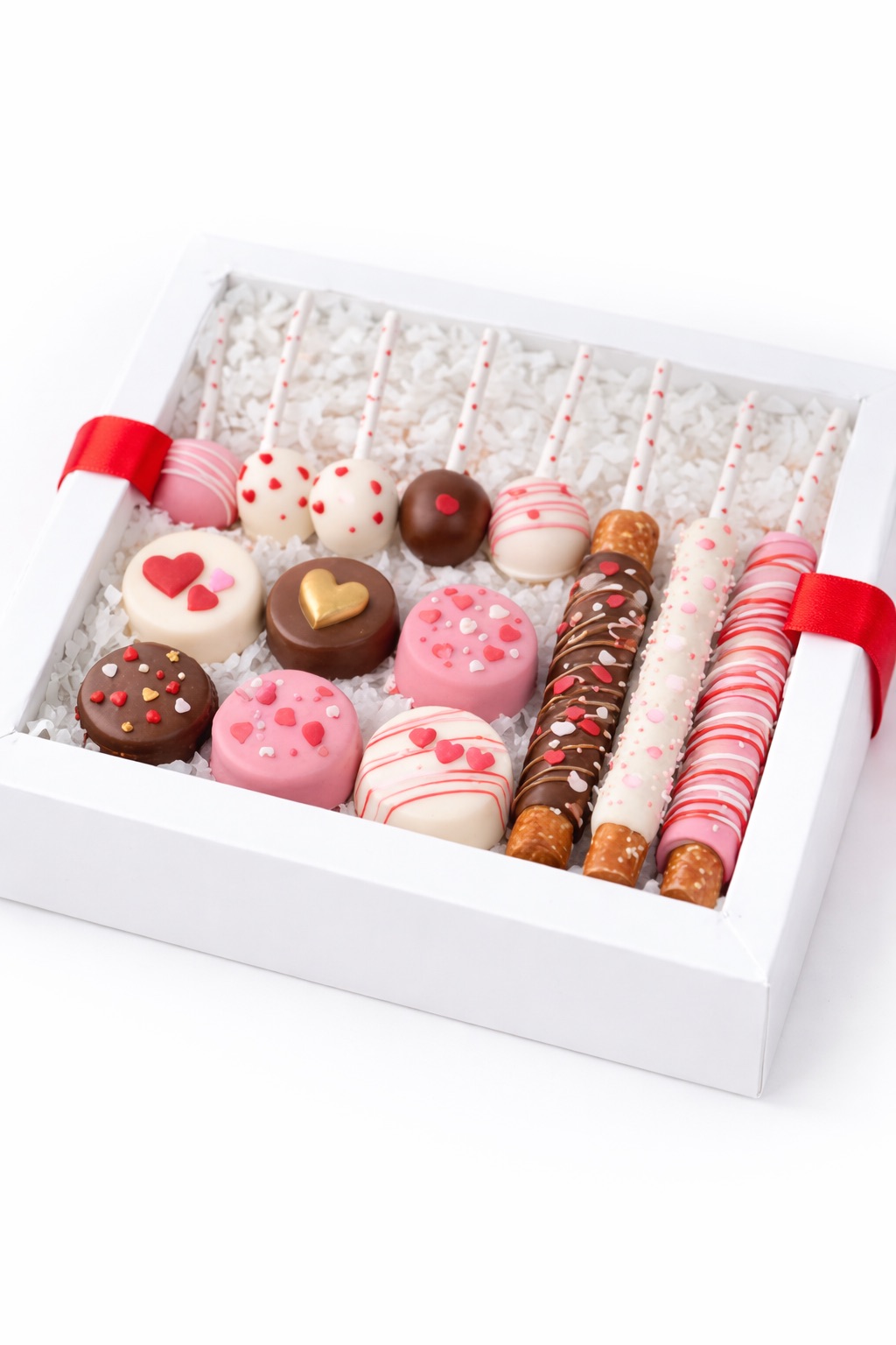 One Dozen Mix Chocolate Covered Pretzels, Cake Pops, Oreos