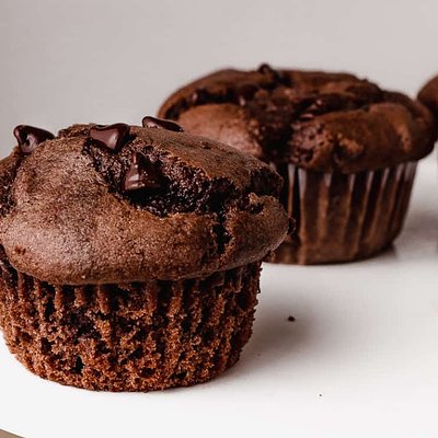 Double Chocolate Sourdough Muffins