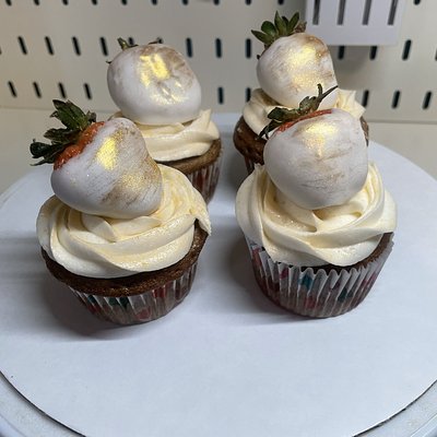 Chocolate Covered Gold Dusted Cupcakes 