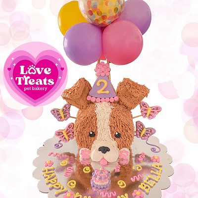 Pet Portrait Barkday Cake (single tier 5x3 inch)