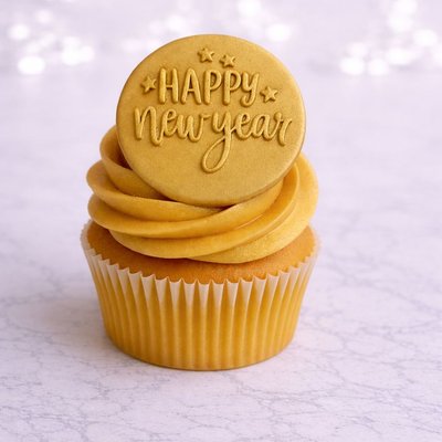 Custom New Year Fondant Cupcakes