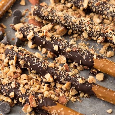 Chocolate Covered Pretzels With Almonds