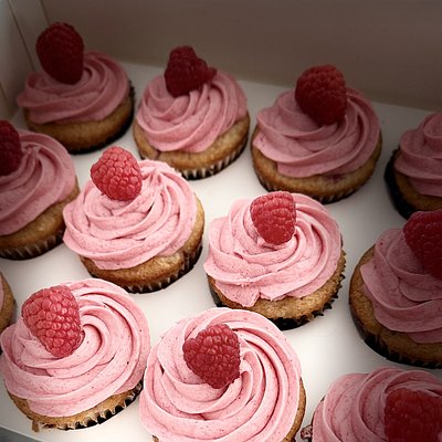 Raspberry Reduction Cupcakes (Dozen) 