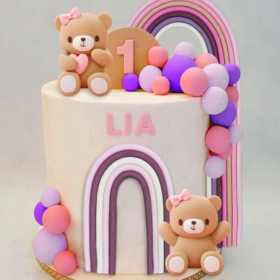 Pink Teddy 🧸 Cake
