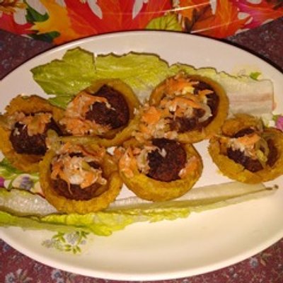 Haitian griot plantain bowls