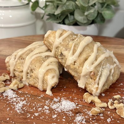 Salted Maple Banana Crunch Sourdough Scones