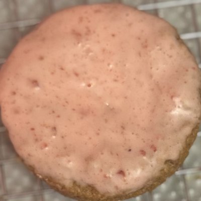 Strawberry Iced Oatmeal Cookies 