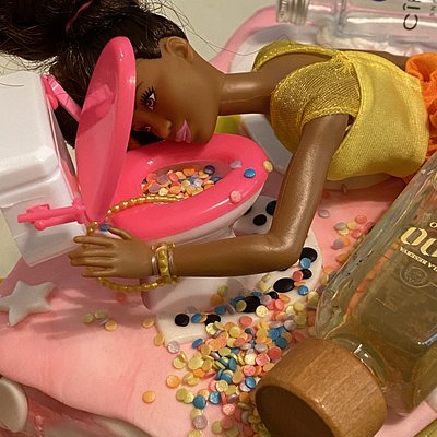 Drunken Barbie Cake 