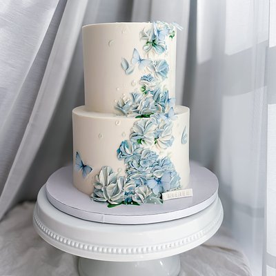 Two Tiered 8” And 6” Birthday Cake 40-45 Servings