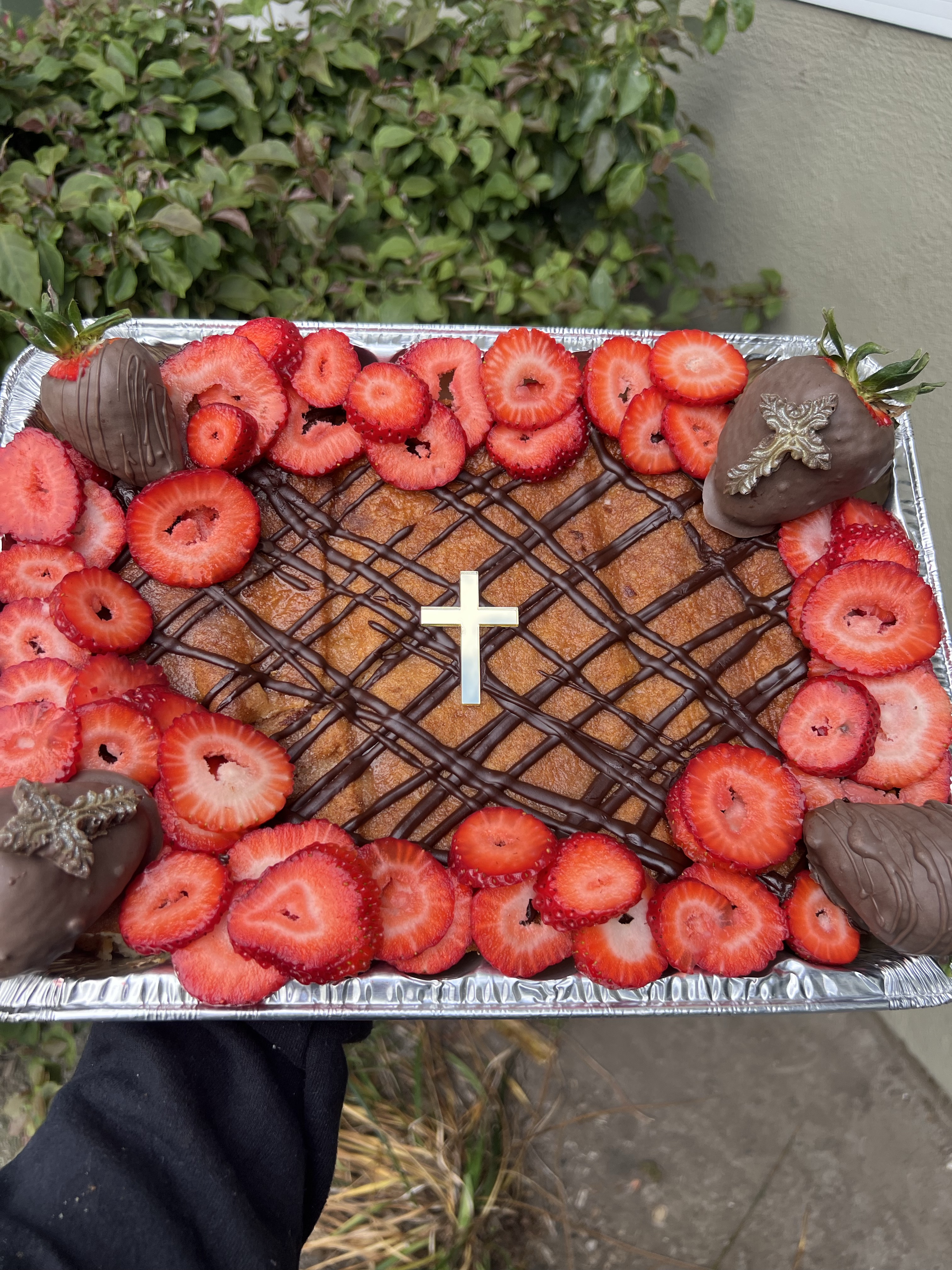 Churro Cheesecake XL Tray With Fruit Basic Tray $45