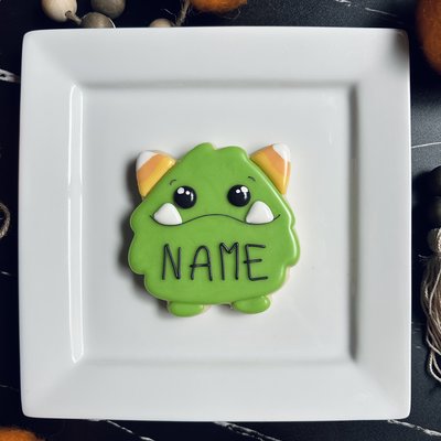 Halloween Name Cookie - Green Monster