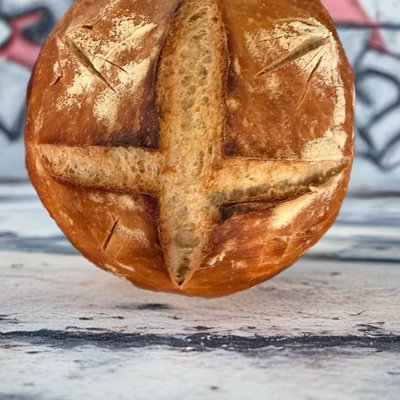 Sourdough Bread With Garlic And Monterey Jack Cheese