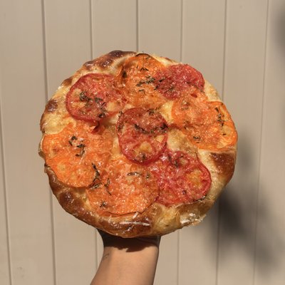 FOCACCIA OF THE MONTH: Heirloom tomato , Pecorino Romano DOP, Hot Honey