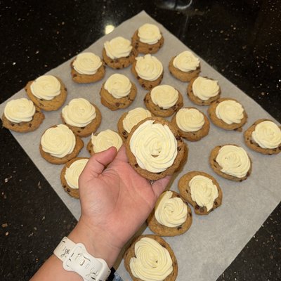 Chocolate Chip Cookies W/ Buttercream Icing