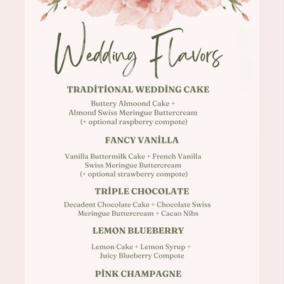 Wedding Cake Flavors 
