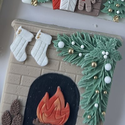 Fireplace Christmas Sugar Cookie
