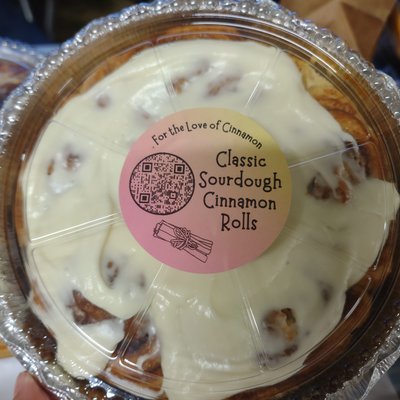 Classic Sourdough Cinnamon Rolls With Cream Cheese Icing-4 Count