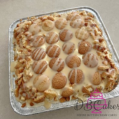 Traybake Banana Pudding Cake Approx. (Two Layer Short Cake Approx. Servings 10-15