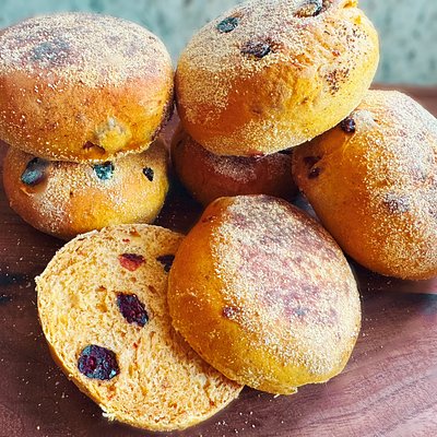 Pumpkin Cranberry English Muffins