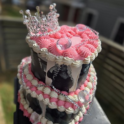 2 Tier Heart Shaped Cake With Edible Images 