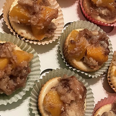 The B.E.Z.T. Peach Cobbler Cheesecake Cupcakes - Dozen