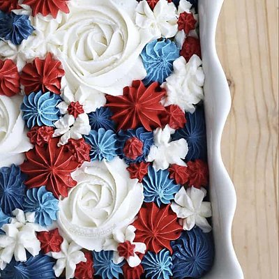 July 4th 1/8 Sheet Cake - Vanilla 