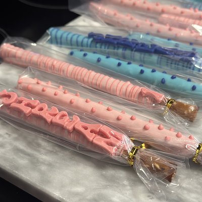 Custom Chocolate Dipped Pretzel Rods