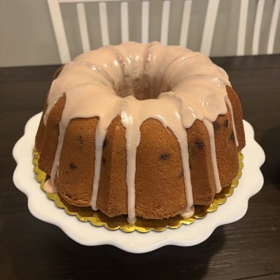 Lemon Raspberry Cream Cheese Pound Cake With Lemon Raspberry Glaze