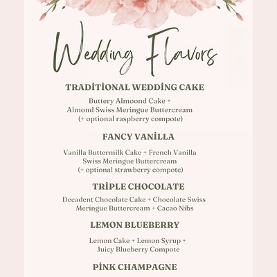 Wedding Cake Flavors 