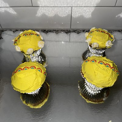 Jumbo Rainbow Sunshine Cupcakes (12)