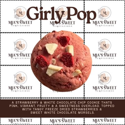 Girly Pop (Strawberry White Chocolate Chip Cookie) 