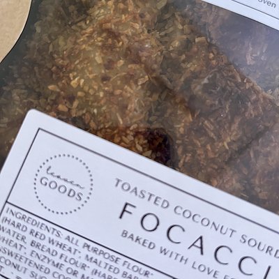 Toasted Coconut Sourdough Focaccia