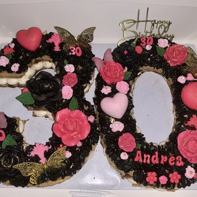 Cake - 2 Digit Number Cake - 2 Layer w/ Icing In Middle - Ask About Flavors - Includes HB Sign & Candles + $10 Delivery 